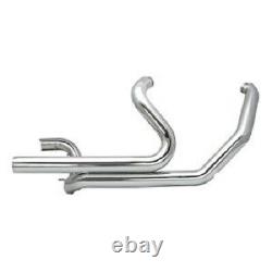 09-16 Harley Touring Chrome Stepped 2 True Duals Dual Head Pipes Exhaust 90334