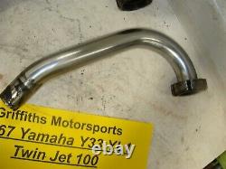 1967 68 69 Yamaha YL1 Y33 Twin Jet 100 exhaust header head pipes r l nuts oem