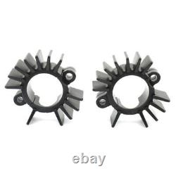 2x Black Finned Exhaust Pipe Head Heat Sink Fixing Clips For Street Twin 2016-23