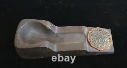Antique Cast Iron Tobacco Pipe Rest withUniversity of Texas Seal & Bulls Head Pipe