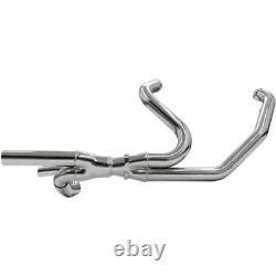 Bassani Chrome 2x2 Crossover Inner Collector Dual Head Pipes Headers Harley FLH