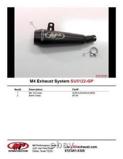 Black GP Slip On Exhaust M4 SU5122-GP For 09-15 Suzuki Gladius