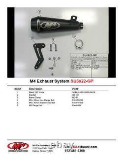 Black GP Slip On Exhaust M4 SU6922-GP For 08-10 Suzuki GSXR600 GSXR750