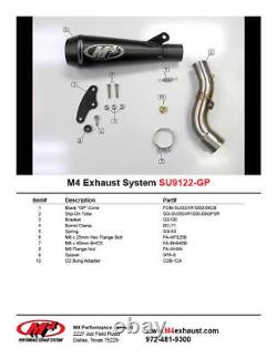 Black GP Slip On Exhaust M4 SU9122-GP For 09-11 Suzuki GSXR1000