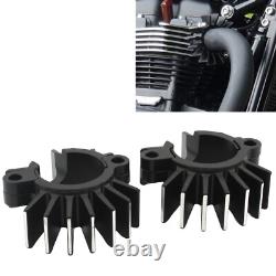 Black White Exhaust Pipe Head Heat Sink Fixing Clips For Street Twin 2016-2023