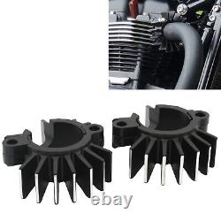 Black White Exhaust Pipe Head Heat Sink Fixing Clips For Street Twin 2016-23