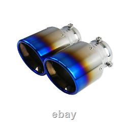 Bull-X 4.5 Titanium Slash Cut Tail Pipes Exhaust Tips Golf MK7 MK8 GTI Focus RS