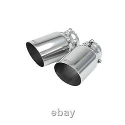 Bull-X 4 Silver Slash Cut Sharp Edge Tail Pipes Exhaust Tips 76mm x 100mm x2