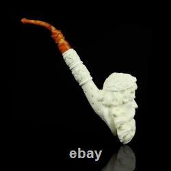 Erdogan Ege XL Size ZEUS Head Pipe New Block Meerschaum Handmade W Case#854