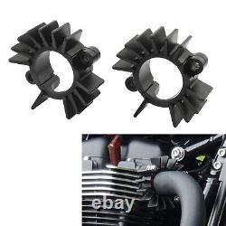 Exhaust Pipe Head Heat Sink Fixing Clips For BONNEVILLE BOBBER Black 2017-2023