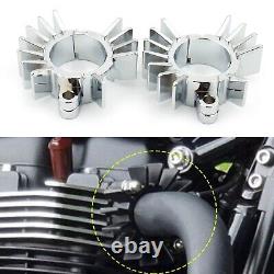 Exhaust Pipe Head Heat Sink Fixing Clips For BONNEVILLE BOBBER Silver 2017-2023