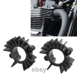 Exhaust Pipe Head Heat Sink Fixing Clips For BONNEWILLE T120V 2016-2023 Black