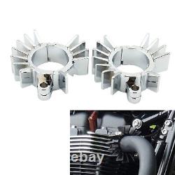 Exhaust Pipe Head Heat Sink Fixing Clips For BONNEWILLE T120V Silver 2016-2023