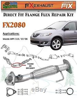 FX2080 Direct Fit Exhaust Flange Repair Flex Pipe Replacement Kit with Gaskets