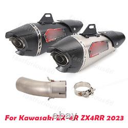 For Kawasaki Ninja ZX4R ZX4RR 2023 Exhaust Muffler Mid Pipe DB Killer Carbon Tip
