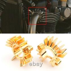 For Street Twin Gold 2016-2023 Finned Exhaust Pipe Head Heat Sink Fixing Clips