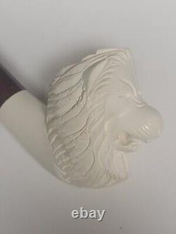 Handcarved Lion head Pipe with Case