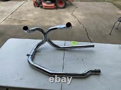 Harley ironhead exhaust crossover Sportster X Pipe 1979 Xlcr Duals Head Pipe Oem