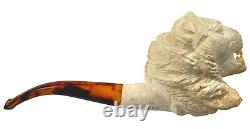 Meerschaum Carved Lion Head Pipe