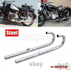 Motorcycle 32HP Rear Muffler Exhaust Pipes Flat Head For BMW M1 M72 R71 R12 MT12