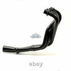 NEW Mac Suzuki GS700 GS750 Black 2.5 4-Into-2-to-1 Exhaust Header Head Pipes