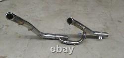 Oem Harley Dyna Fxd Exhaust Heather Head Pipe With Cross Over And Heat Shields