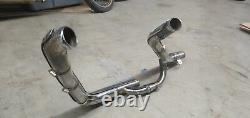 Oem Harley Dyna Fxd Exhaust Heather Head Pipe With Cross Over And Heat Shields