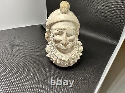 Rare Vintage Meerschaum Hand Carved Figurine Pirate Head Pipe With Great Patina