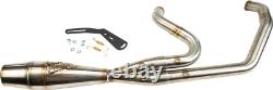 Sawicki 2 into 1 Brushed Shorty Cannon Exhaust Pipe Harley M8 Softail 18-Up