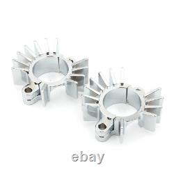 Silver Exhaust Pipe Head Heat Sink Fixing Clips For BONNEVILLE BOBBER 2017-2023