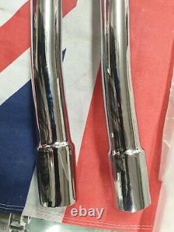 Triumph Daytona T100 1972 Exhaust Pipes 71-2628/9 Push In Head Balanced Uk Made