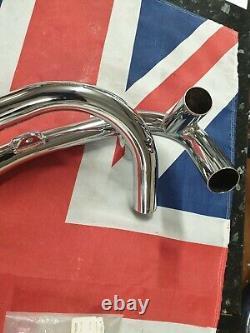 Triumph Daytona T100 1972 Exhaust Pipes 71-2628/9 Push In Head Balanced Uk Made