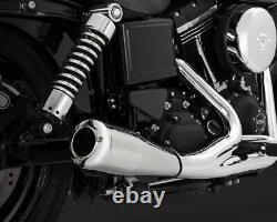 Vance & Hines Chrome 2 Into 1 Upsweep Full Exhaust Head Pipe Harley Dyna 06-2017
