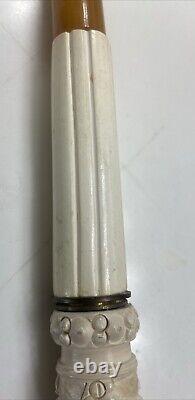 Vintage Extra Long Carved Meerschaum Sultan Head Pipe