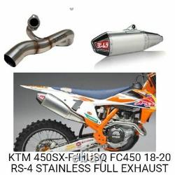 Yoshimura RS-4 Stainless Head Pipe Carbon End Cap Full Exhaust KTM 450 SX-F 19-2